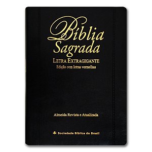 BÍBLIA RA085TIL Letra extragigante capa luxo preta índice - Palavras de Jesus em vermelho
