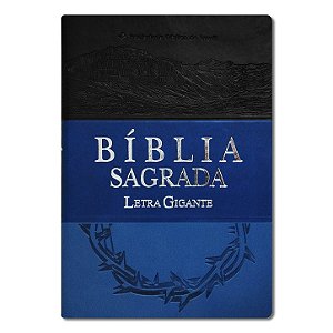 BÍBLIA RA065LGI Letra gigante capa luxo cinza/azul/azul escuro índice