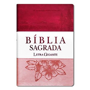 BÍBLIA RA065LGI Letra gigante CAPA LUXO ROSA PINK BRANCA ÍNDICE