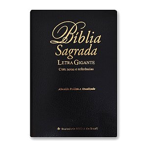 BÍBLIA RA064TILGIZ Letra gigante zíper / índice capa luxo preta