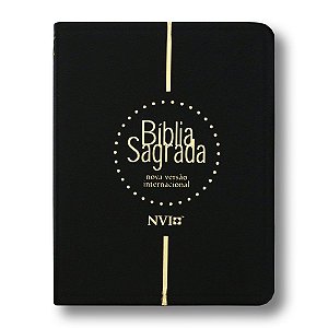 BÍBLIA NVI LETRA NORMAL CP LUXO PRETO - BOLSO
