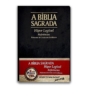 BÍBLIA ACF HIPERLEGÍVEL CAPA PU LUXO REF PRETA  palavras de Jesus em vermelho