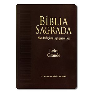 BÍBLIA NTLH045LG Letra grande capa luxo marrom nobre - Edição de bolso