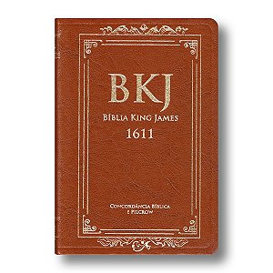 BÍBLIA KING JAMES 1611 COM CONCORDÂNCIA/PILCROW CÓD 7725 Standard Letra normal capa marrom palavras de Jesus em vermelho