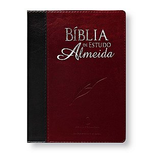 BÍBLIA DE ESTUDO ALMEIDA RA085BEA LETRA NORMAL CAPA LUXO PRETA/VINHO ALPHA