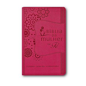 BÍBLIA DA MULHER DE FÉ - Letra normal capa luxo rosa