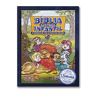 BÍBLIA ILUSTRADA INFANTIL  capa dura página inicial em branco para o carimbo do pezinho do bebê