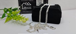 *Corrente Masculina Grumet 1x1 - 0,3mm x 70cm em Prata 925*