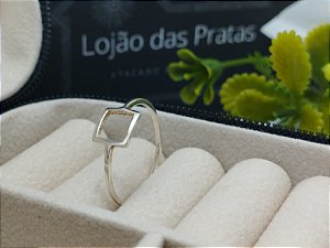 *Anel com Design Quadrado de Prata 925*