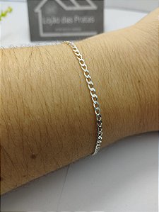 *Pulseira Masculina Grumet 1x1 - 0,2mm x 20cm de Prata 925*