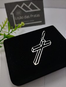*Pingente cruz vazada em prata 925*