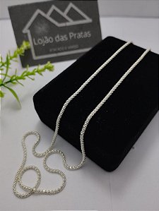 *Corrente Pipoca 45 cm em Prata 925*