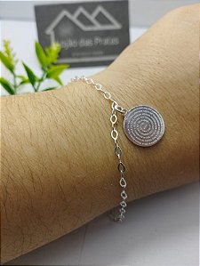 *Pulseira com amuleto pai nosso 18cm em prata 925*