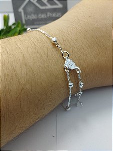*Pulseira cruz 18cm em prata 925*