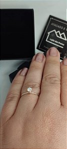 Anel Solitário com Zircônia em Prata 925 – Elegância e Brilho