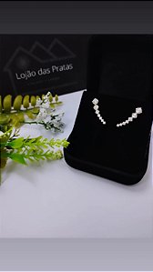 *Brinco ear cuff com 7 pedras zircônias em prata 925*