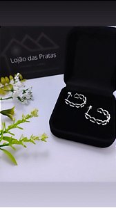 *Brinco coração meia lua em prata 925*