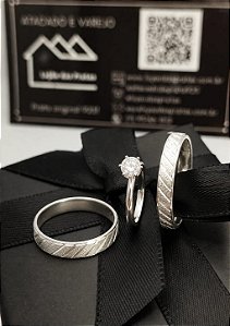 Aliança Cravejada em Prata 925 – Elegância com Brilho – 3mm (3 vezes de R$ 110,00 s/ juros)