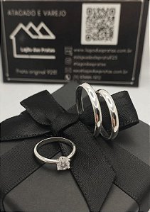 Aliança Lisa em Prata 925 – Clássica e Elegante – 3mm (3 vezes de R$ 100,00 s/ juros)