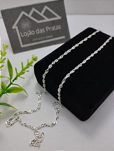 *Corrente Torcida 0,3mm x 45cm em prata 925*