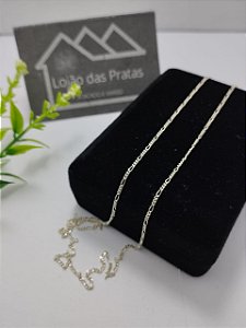 *Corrente fina 3 x 1 - 2,0mm x 60cm em prata 925*