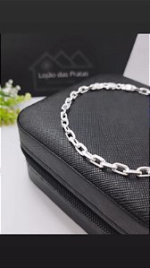 *Pulseira Cartie Cadeado Grossa 1x1 -19cm x  0,4mm em prata 925*