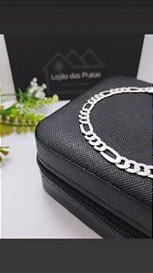 *Pulseira fígaro 3x1 - 21cm x 5mm em Prata 925*