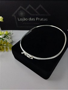 *Bracelete fio quadrado oval em prata 925*