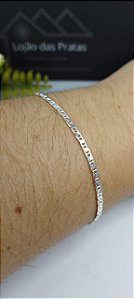 *Pulseira Gucci 21cm x 0,2mm em prata 925*