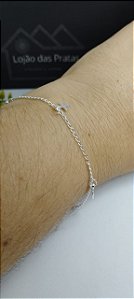 *Pulseira com pingente Cruz 19cm em prata 925*