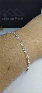 *Pulseira masculina Cartier 21cm x 3mm em prata 925*