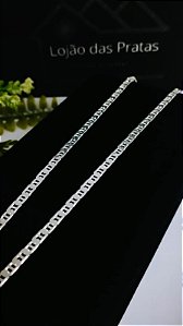*Pulseira Masculina Gucci 21cm x 0,2mm de Prata 925*