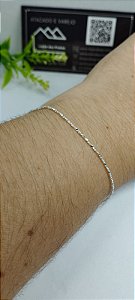 *Pulseira laminada 20cm em prata 925*