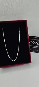 *Corrente Veneziana 45cm com Bolinhas em prata 925*