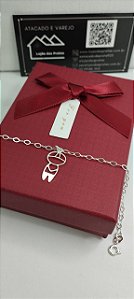 *Pulseira feminina 18cm com pingente menino vazada em prata 925*