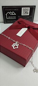 *Pulseira Patinha Vazada 18cm em prata 925*