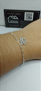 *Pulseira Patinha Vazada 18cm em prata 925*