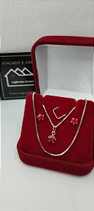 Conjunto Corrente / Pingente / Brincos e Pulseira em prata 925