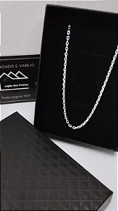 *Corrente Cadeado fechado 0,2mm x 70cm em Prata 925*