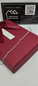 *Pulseira com Bolinha Fio Grumet 19cm x 3,0mm em prata 925*