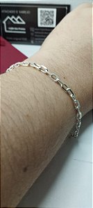 *Pulseira Cartier Cadeado 1x1 - 21cm x 0,3mm em prata 925*