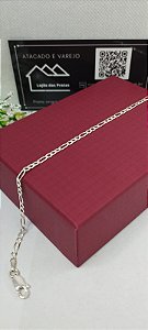 *Pulseira fígaro 3x1 - 2mm x 21cm em Prata 925*
