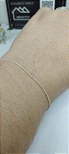 *Pulseira fina 1,0 cm x 18 cm em prata 925*