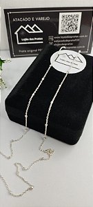 *Corrente com micro bolinhas 45cm em prata 925*