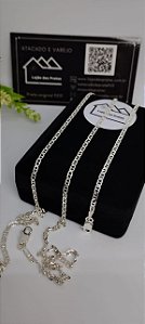*Conjunto Corrente masculina Gucci 0,2mm x 60cm mais Pulseira 0,2cm x 21cm em prata 925*