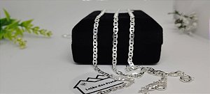 *Corrente masculina Gucci Flat 0,3mm x 60cm + Pulseira 20cm em prata 925*