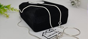 *Choker fio laminado (Rabo de Rato) 40cm e Pulseira 20cm em prata 925*