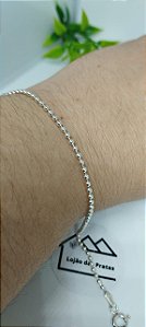 *Pulseira Bolinha 19 cm x 0,2 cm em prata 925*