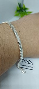 *Pulseira Bracelete Lacraia 18cm x 5mm em prata 925*