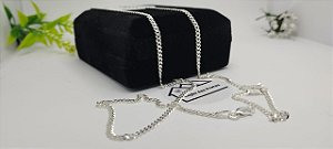 *Corrente Fina 1x1 - 0,2mm x 60cm em Prata 925*
